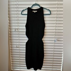 Endless Rose Mini Sweater Dress Black with cut outs